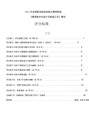 GZ-2022017 模具数字化设计与制造工艺赛项正式赛卷完整版包括附件-2022年全国职业院校技能大赛赛项正式赛卷.docx