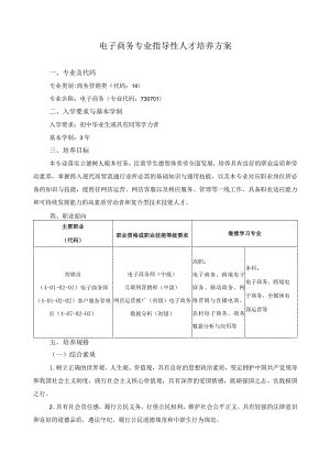 电子商务专业指导性人才培养方案.docx