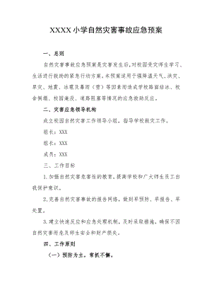 小学自然灾害事故应急预案.docx