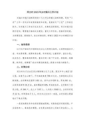 同力村2023年乡村振兴工作计划.docx