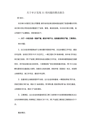 关于审计发现11项问题的整改报告.docx