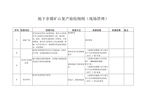 地下非煤矿山复产验收细则（现场管理）.docx