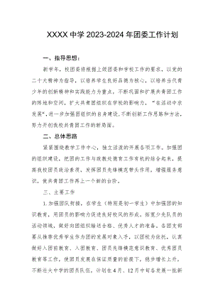 中学2023-2024年团委工作计划.docx