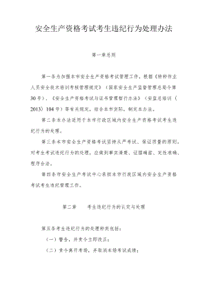 安全生产资格考试考生违纪行为处理办法.docx