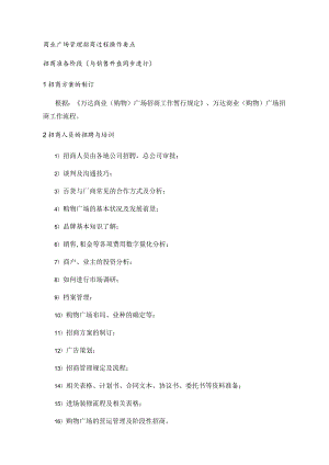 商业广场管理招商过程操作要点.docx