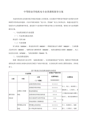 机电专业类课程指导方案.docx