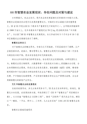 XX市智慧农业发展现状、存在问题及对策与建议.docx