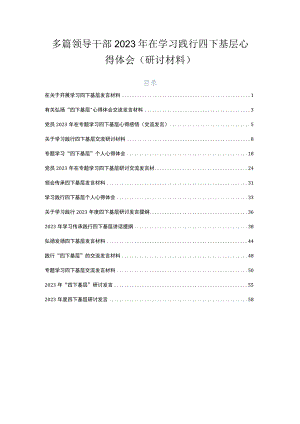 多篇领导干部2023年在学习践行四下基层心得体会（研讨材料）.docx
