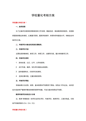 学校量化考核方案(15篇).docx