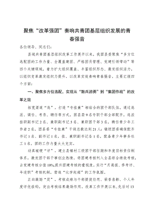 团县委书记在市县域共青团基层组织改革工作推进会上的发言.docx