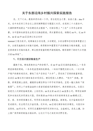关于东部沿海乡村振兴探索实践报告.docx