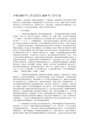 乡镇2023年工作总结及2024年工作计划.docx