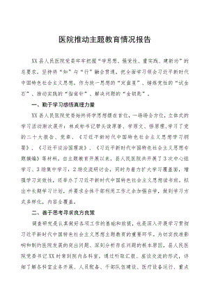 医院推动主题教育情况报告四篇.docx