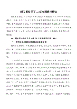 新发展格局下XX都市圈建设研究.docx