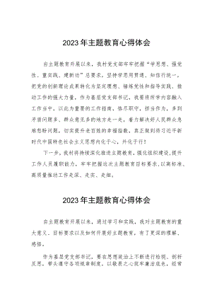 村书记关于第二批主题教育的学习感悟(九篇).docx