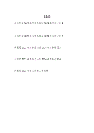 区县水利局2023-2024年度工作总结下一年工作计划安排思路4篇.docx