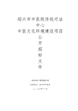 绍兴市中医院传统疗法中心中医文化环境建设项目.docx