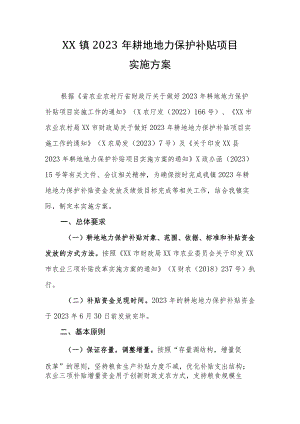XX镇2023年耕地地力保护补贴项目实施方案.docx