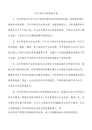 车灯项目市场营销方案.docx
