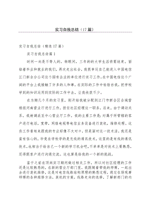 实习自我总结（17篇）.docx