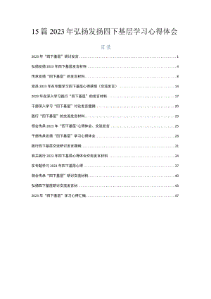 15篇2023年弘扬发扬四下基层学习心得体会.docx