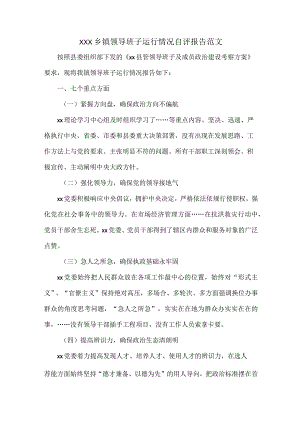 XXX乡镇领导班子运行情况自评报告范文.docx