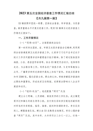 （9篇）2023第五次全国经济普查工作情况汇报总结.docx