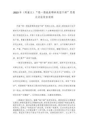 2023年（两篇文）“想一想我是哪种类型干部”思想大讨论发言材料.docx