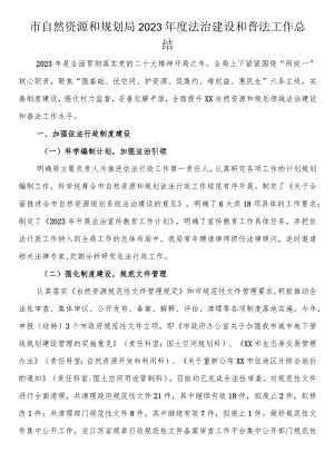 市自然资源和规划局2023年度法治建设和普法工作总结.docx