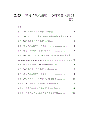 （13篇）2023年学习“八八战略”心得体会合集.docx
