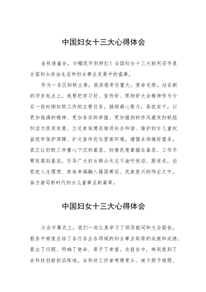 学习中国妇女十三大精神心得感悟十八篇.docx