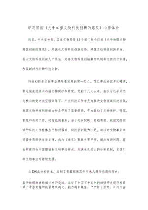 学习贯彻《关于加强文物科技创新的意见》心得体会.docx