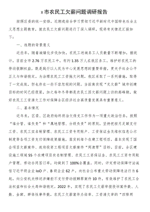 X市农民工欠薪问题调研报告.docx