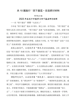 共10篇践行“四下基层”交流研讨材料.docx