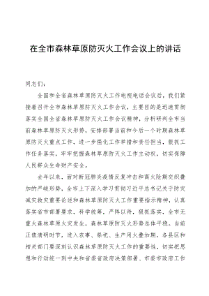 在全市森林草原防灭火工作会议上的讲话2023.docx