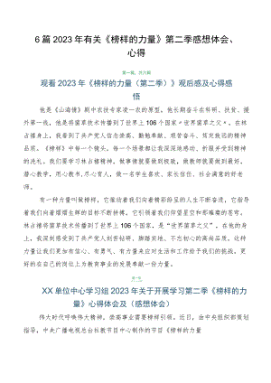 6篇2023年有关《榜样的力量》第二季感想体会、心得.docx