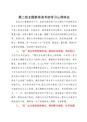 市长在第二批主题教育读书班学习心得体会.docx