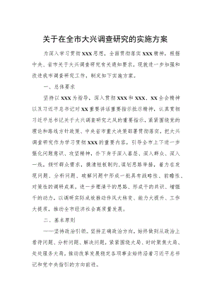 关于在全市大兴调查研究的实施方案.docx