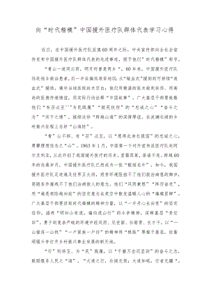（3篇）2023年向“时代楷模”中国援外医疗队群体代表学习心得体会.docx