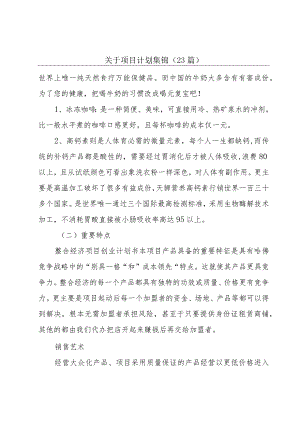 关于项目计划集锦（23篇）.docx