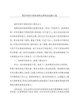 基层年轻干部培训班心得体会选集3篇.docx