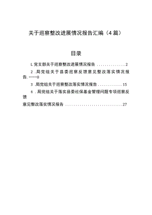 巡察整改进展情况报告汇编（4篇）.docx