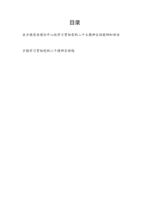 在乡镇党委理论中心组学习贯彻党的二十大精神宣讲稿提纲讲话发言.docx