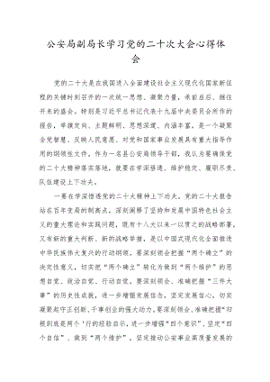 公安局副局长学习党的二十次大会心得体会.docx