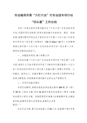 市运输局开展“六打六治”打非治违专项行动“回头看”工作总结.docx