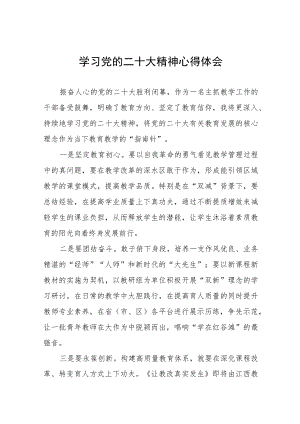 幼儿园老师学习贯彻党的二十大精神心得体会五篇.docx