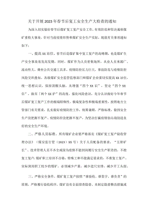 市区开展2023年春节后复工安全检查通知.docx
