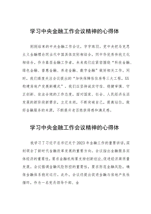 2023中央金融工作会议精神心得体会三十篇.docx
