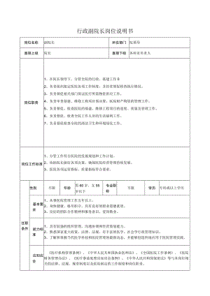 行政副院长岗位说明书.docx