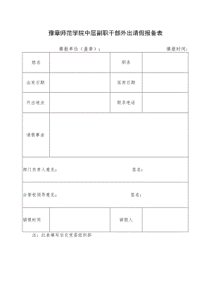 豫章师范学院中层副职干部外出请假报备表.docx